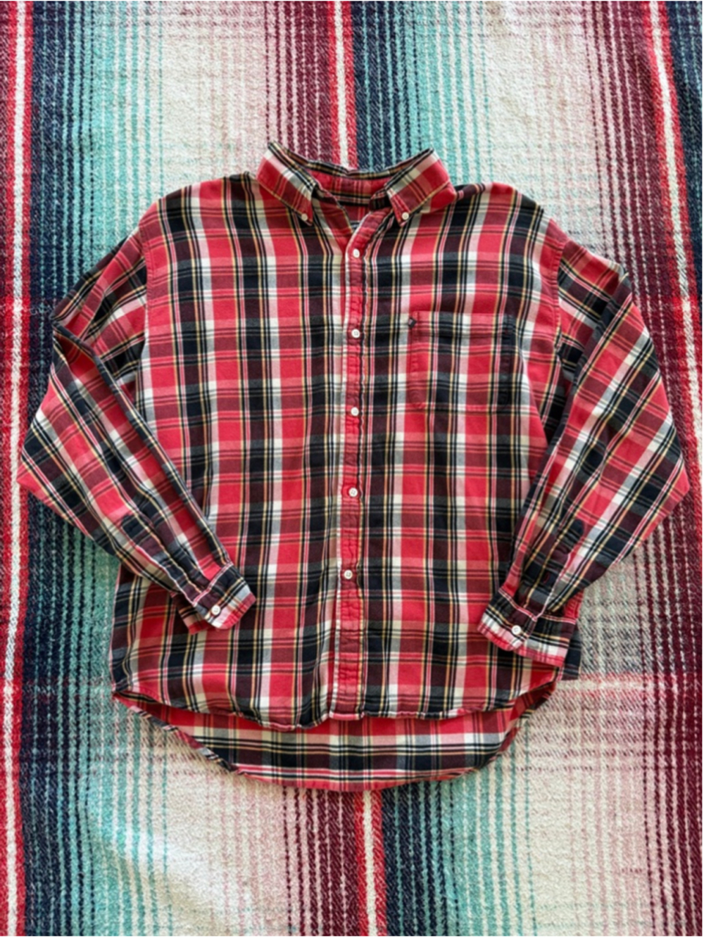 Vintage Ralph Lauren Jeans Co. Red Plaid Casual Button Up Shirt L